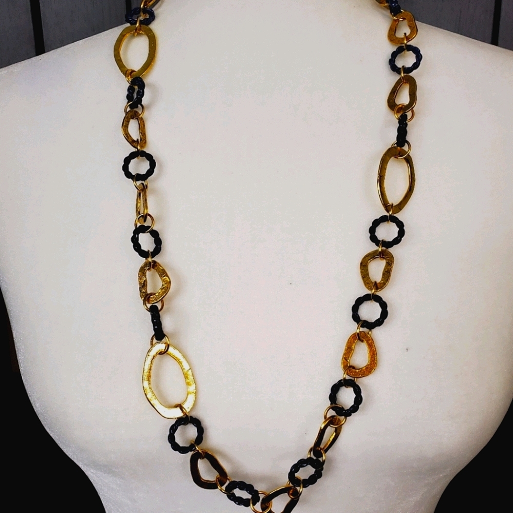 Yochi Lucite & Metal Link Necklace